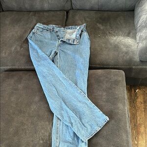Fashion Nova Light Blue Straight-Leg Denim Jeans
